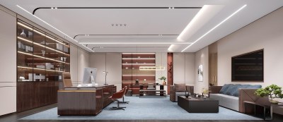 现代经理办公室3D模型下载